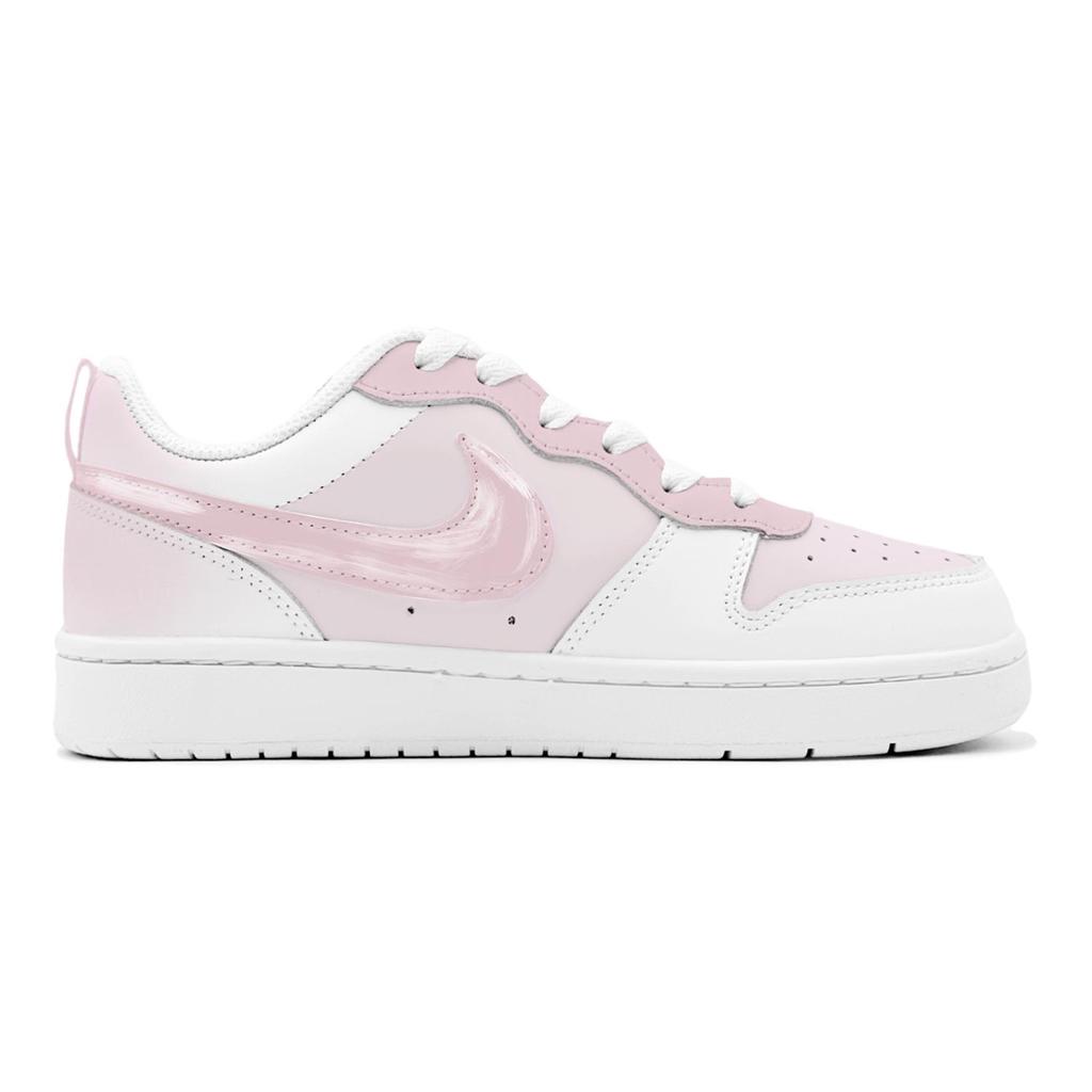 Nike Court Borough Slip Resistant Low top Skateboard Shoes GS Pink BQ5448-100(TeamS2-S-BOX)