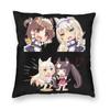 Anime Nekopara quadratischer Kissenbezug Kissenhülle Kissen Reißverschluss Dekorative Komfort-Kuschelkissen für Zuhause Sofa