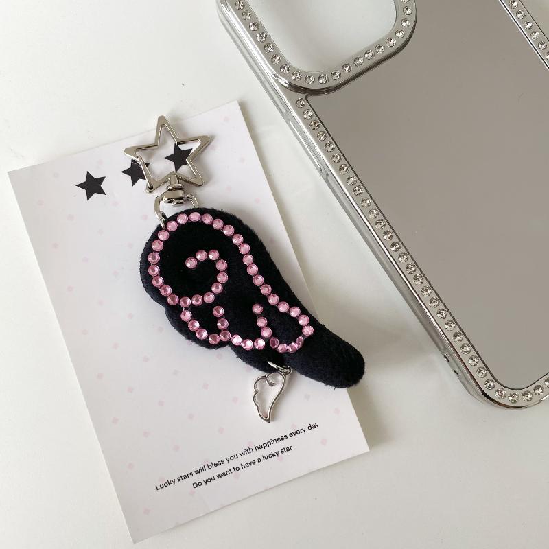 Y2K Harajuku Musical Notes Star Pendant Keychain Cute Bag Hanging Decoration For Women Girls Sweet Keyring Jewelry Gift