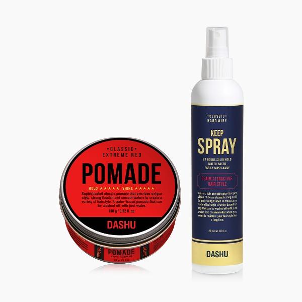 DASHU Red Pomade 100g + Hard Keep Spray 250ml