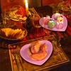 Nuogo 2 Pcs Heart Shaped Dinner Plates 6.8'' Valentine's Serving Tray Unbreakable Ceramic-like Heart Shaped Plates for Dessert, Appetizer, Salad,