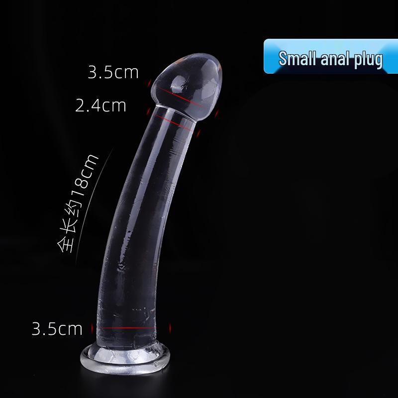 Průhledný přísavkový anální kolík s křišťálovými korálky - Hračka pro dospělé pro muže