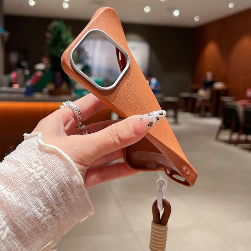 Husă mată rezistentă la șocuri, color trandafir, imprimeu floral, pentru iPhone 16 Pro Max 15 14 Pro 13 12 11, cu șnur moale, protecție pentru lentile, husă subțire din piele cu textura pentru telefon