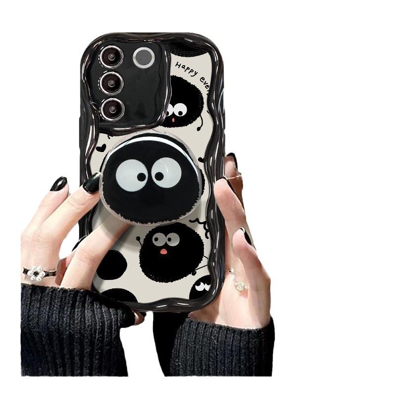 Applicable To Vivos16pro Mobile Phone Case X90/80 Silicone Soft Shell S9 Funny Cartoon Briquette Stand Y52s Anti-fall