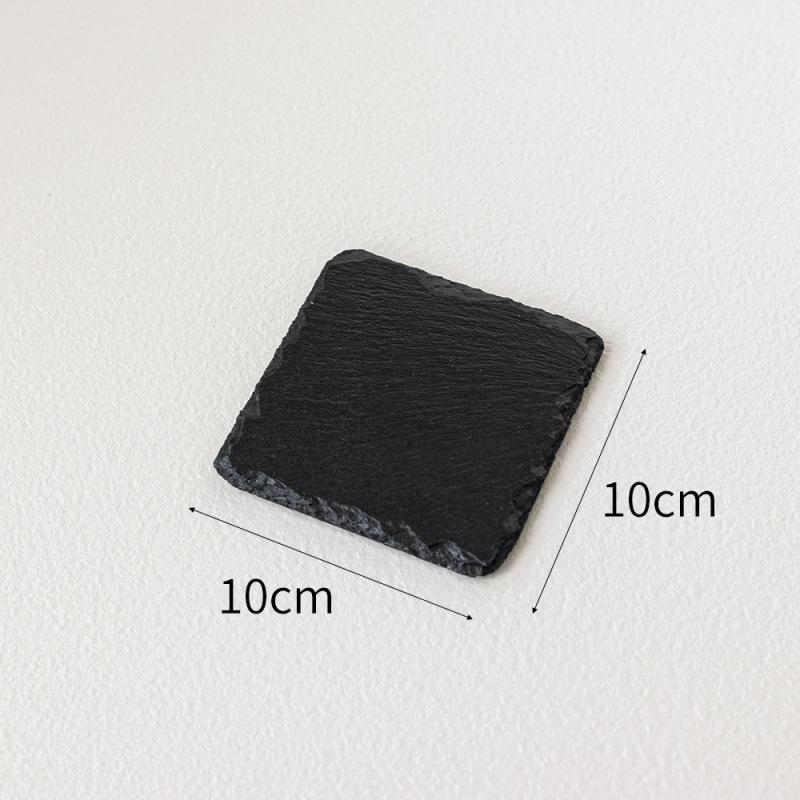 Small Black Natural Stone Jewelry Tray: Creative Background Ornament for Photography