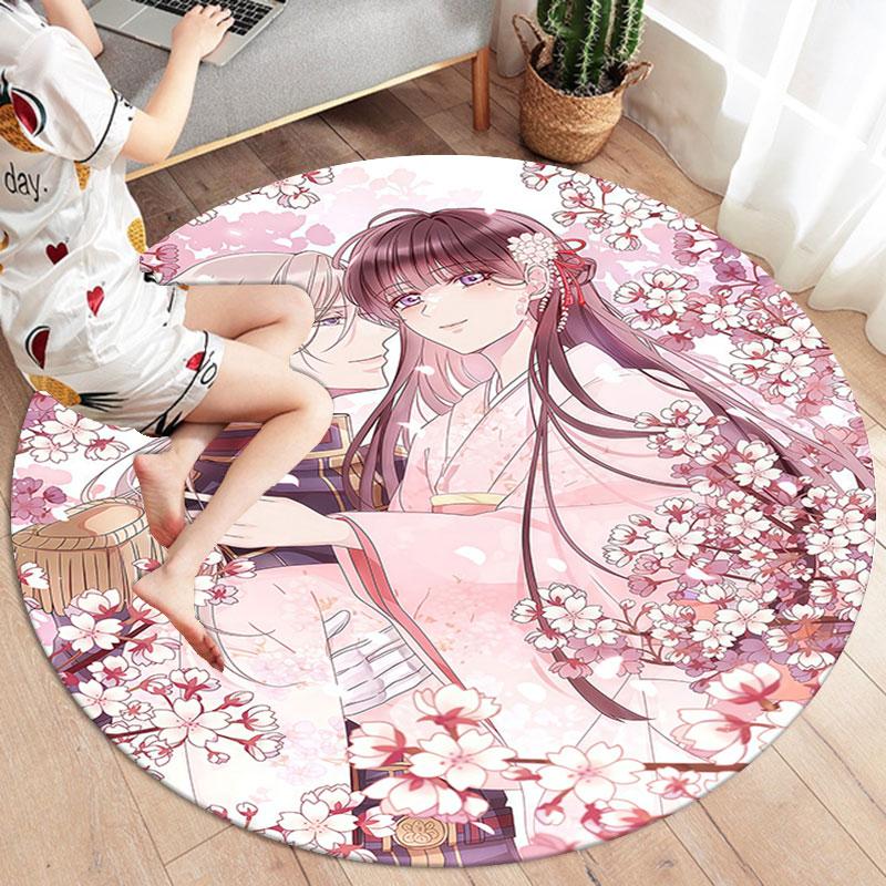 My Happy Marriage Round Area Rug,Carpet Rug for Living Room Bedroom Sofa Playroom Decor,Non-slip Floor Mat