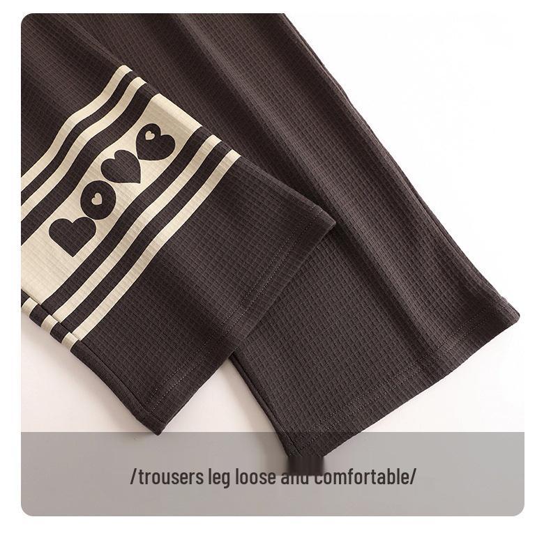 Herren Casual Koreanischer Stil Langarm Pyjama - Reine Baumwolle, Geeignet für Frühling, Herbst und Winter.