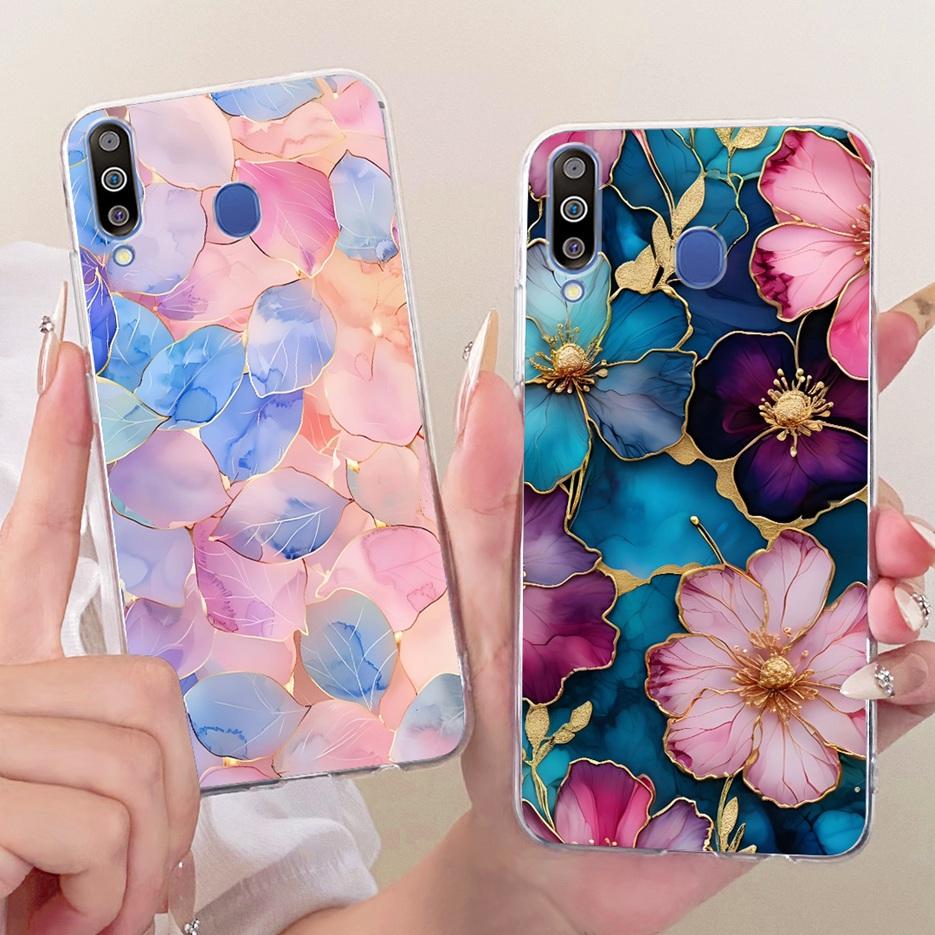 For Samsung Galaxy M10 M20 M30 Case Luxury Butterfly Tree Painted Cover Soft Slim Phone Case For Samsung M10 M20 M30 Fundas Bags