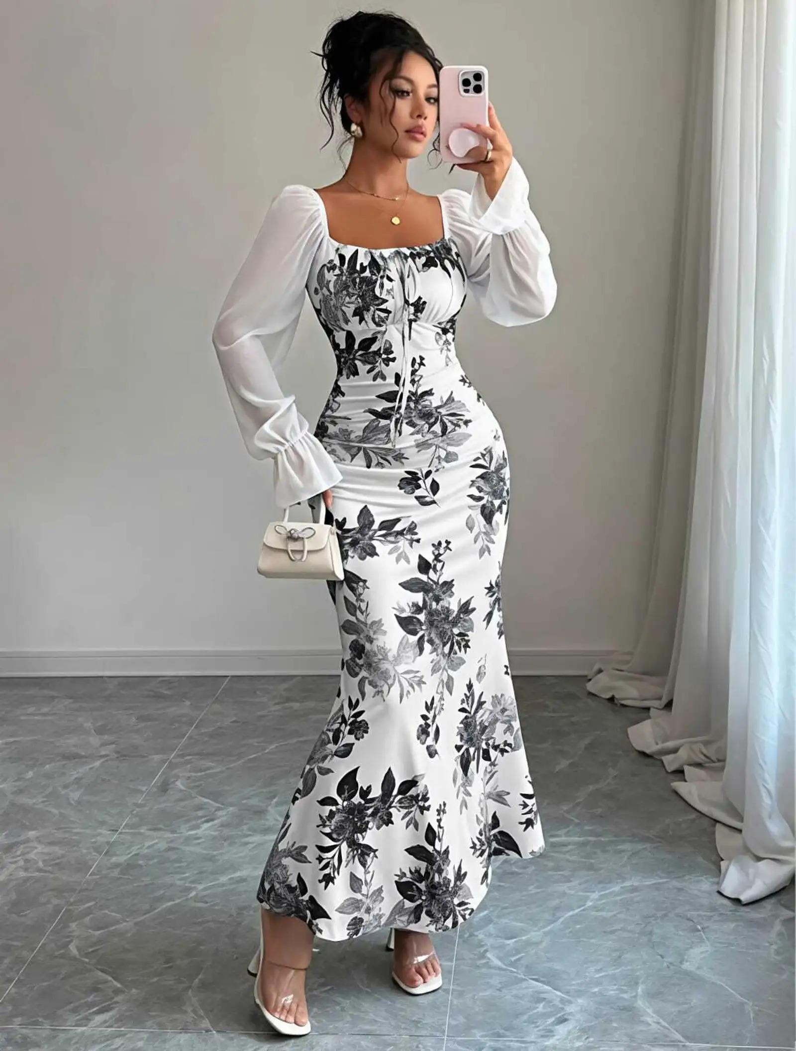 

Women Fit and Flare White, Black Maxi/Full Length Dress XL чорний