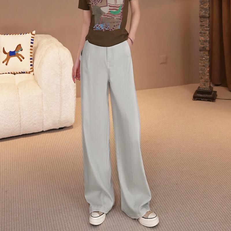 Women s High-Waist Straight-Leg Casual Summer Pants S