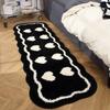 1pcs Black and White Minimalist Style Bedroom Bedside Carpet Living Room Bay Window Sofa Coffee Table Mats Thickened Anti Slip Bathroom Floor Mat