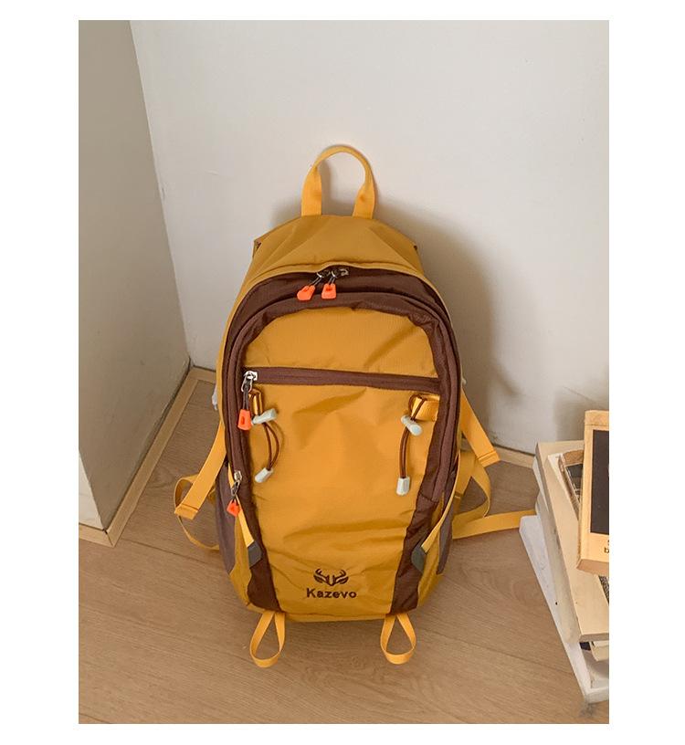 Schoolbag simple and lightweight multi-functional anti-splashing travel mountaineering backpack student class men's and women's nylon outdoor backpack