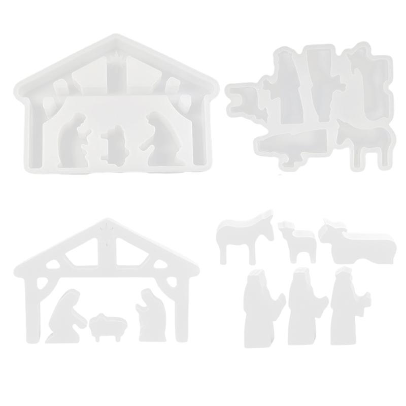 Nativity Resin Silicone Mold Chocolate Fondant Silicone Molds Cement Silicone Molds Baking Tool for Candy Chocolate 1