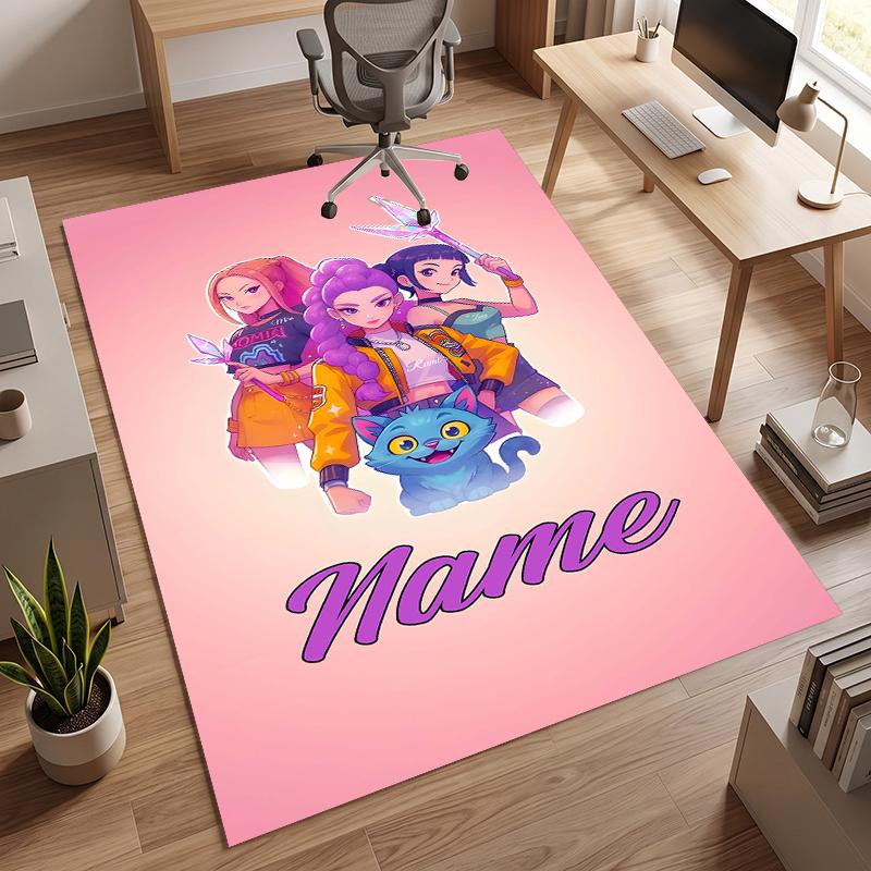 HUNTRIX (63) Personalized Name Office Carpet Stylish Decor for Living Room Bedroom Kitchen