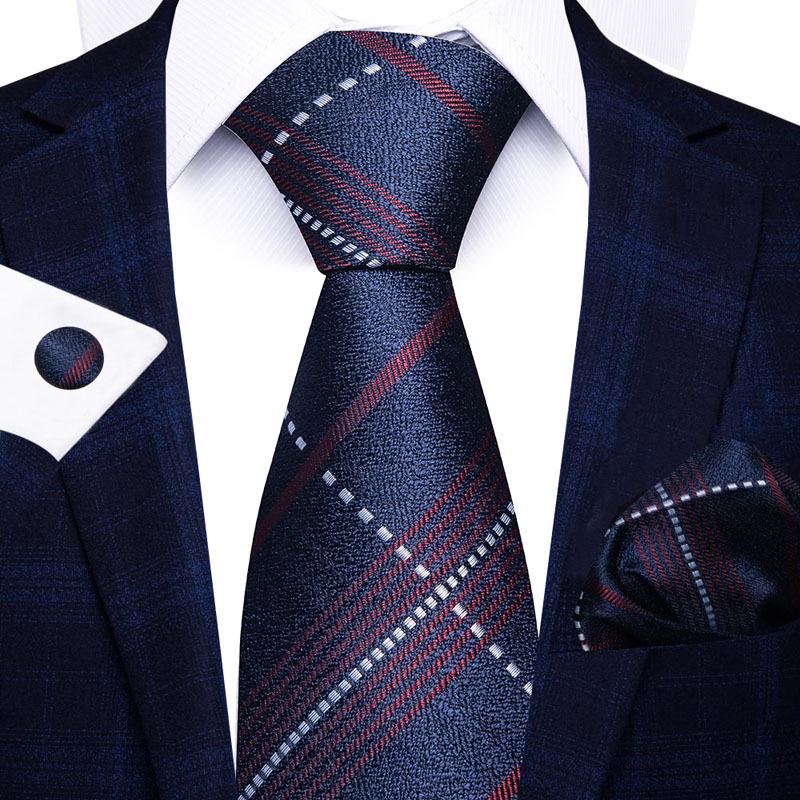 2025 Men'S Business Black Gift Box Striped Plain Tie Pocket Towel Tie Gift Set