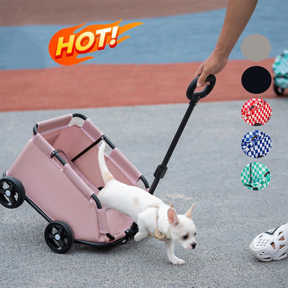 Outdoor Dog Stroller Portable Lightweight Folding 360° Rotating Trolley Pet Cat Stroller for Small Dogs Cats Travel Walking