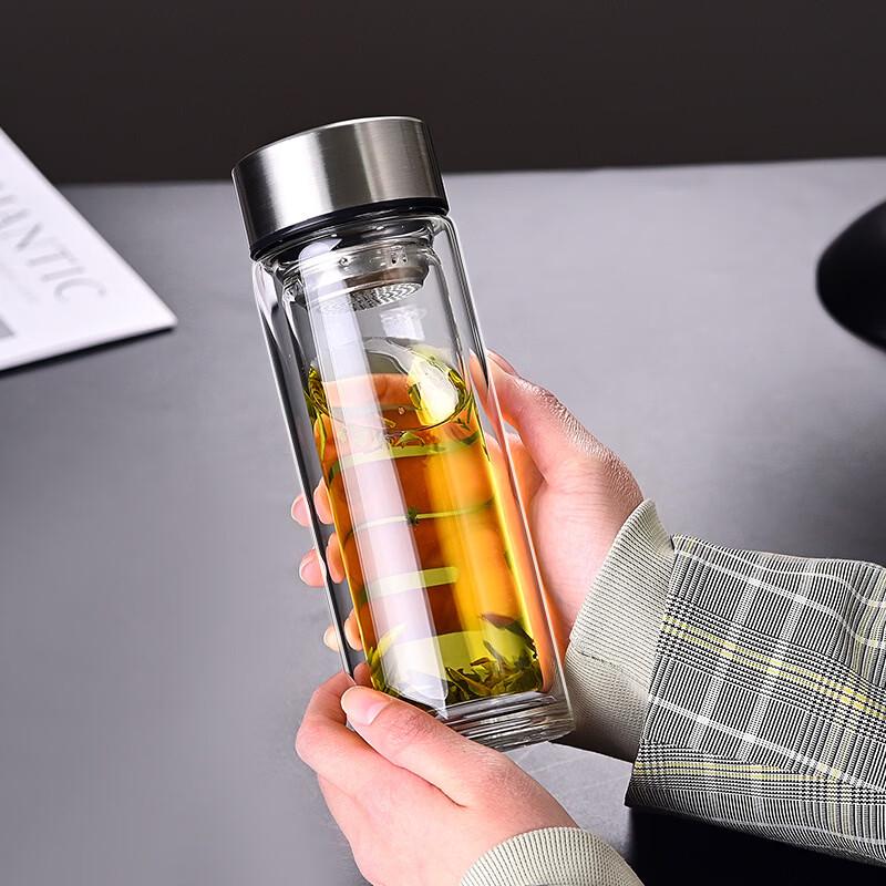 Shui Yi Bei 300ml Double Wall Glass Tea Bottle