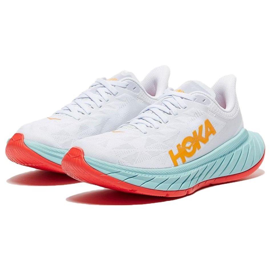 HOKA One One Carbon X 2 Hvit Flammende Oransje (Kvinner) Damesneakers 1113527-WBOR