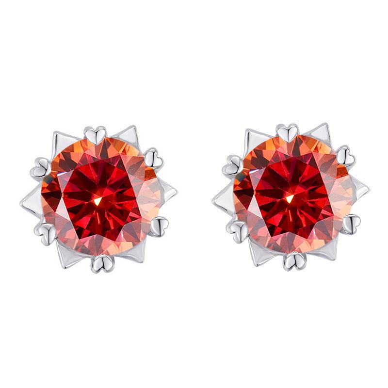 925 Sterling Silver Snowflake Moissanite Stud Earrings, Valentine’s Day Jewelry Gift