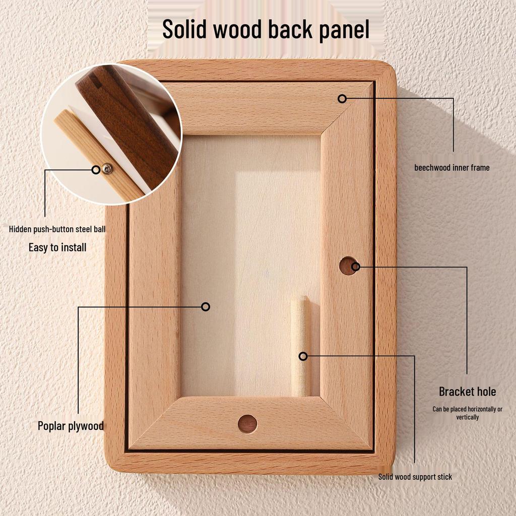 Schwarze Walnuss Doppelt abgerundete Ecke Holz Foto Rahmen - Personalisierte DIY Tischplatten Bild Anzeige