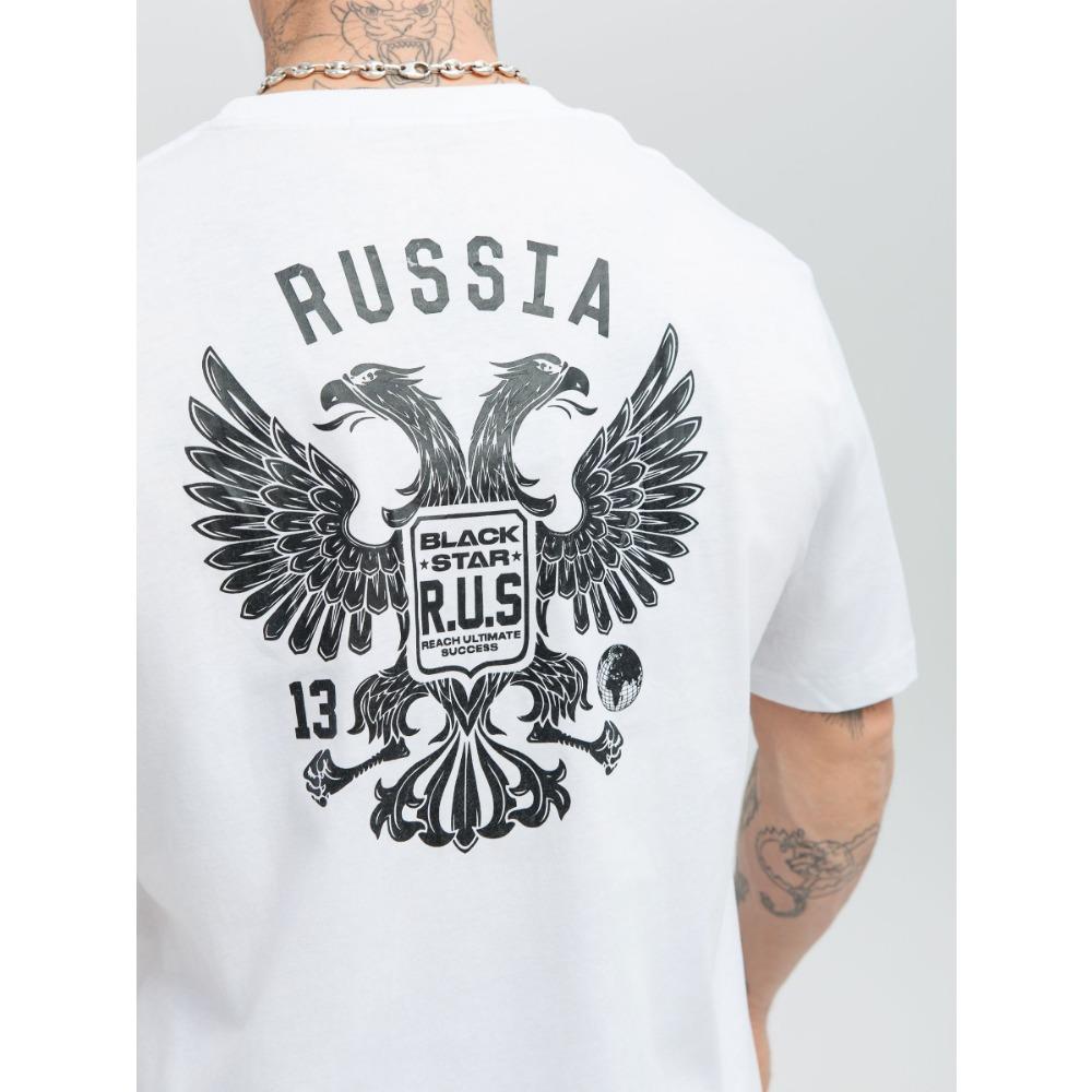 Men's Fashionable T Shirt Short Sleeved Top with Cool Double Headed Eagle Print, a Must Have for Fashionable Men, Suitable for Daily Casual Wear