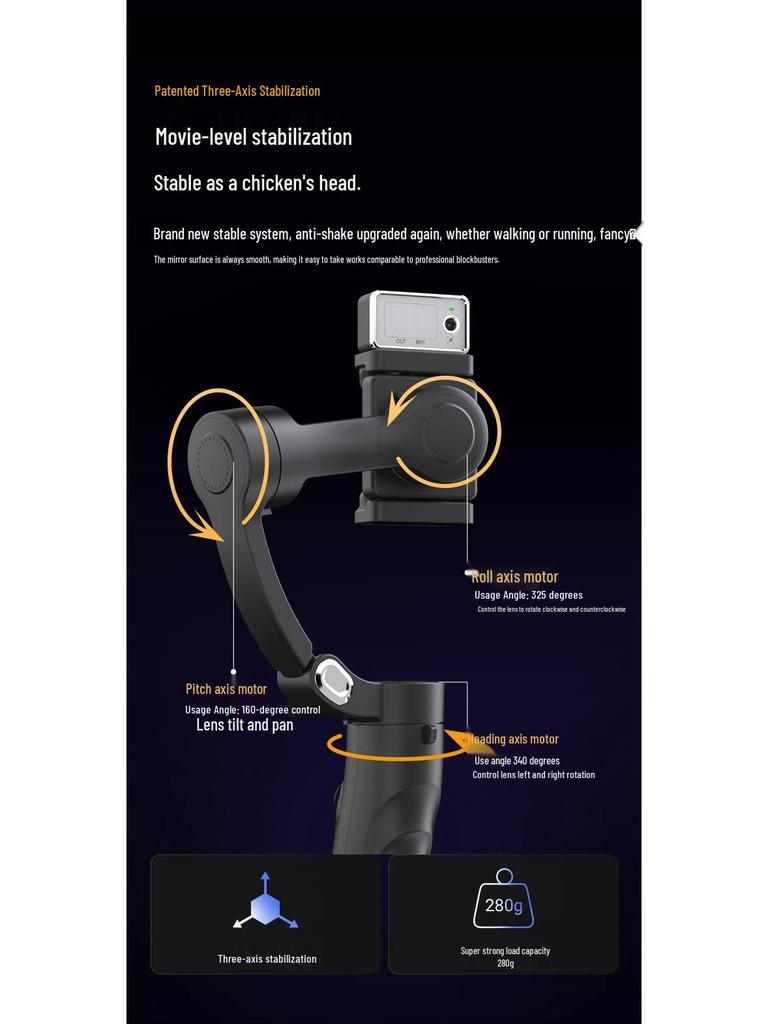 M3 Mobile Phone Stabilizer: 3-Axis Anti-Shake Gimbal with AI Face Tracking & Detachable Remote for Live Streaming and Handheld Shooting.