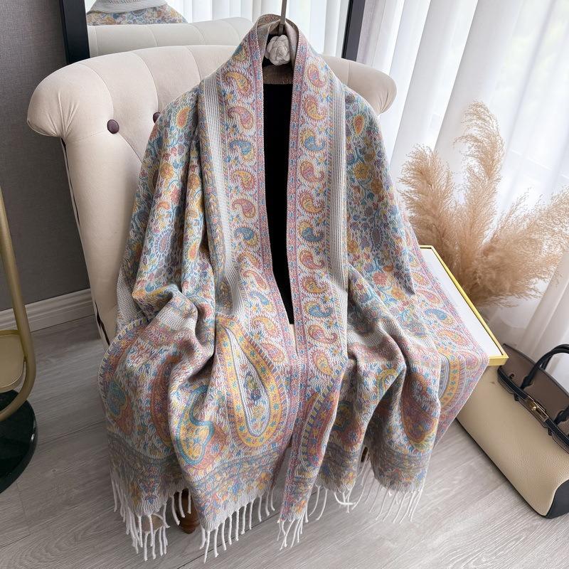 Shawl Paisley Cashew Jacquard Long Fringed Scarf Spring Summer Shawl Scarf Women