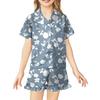 Children's Home Clothes Pajamas Set Short-sleeved Top Shorts Two-piece Set Outer Wear Play Cardigan Clothes
