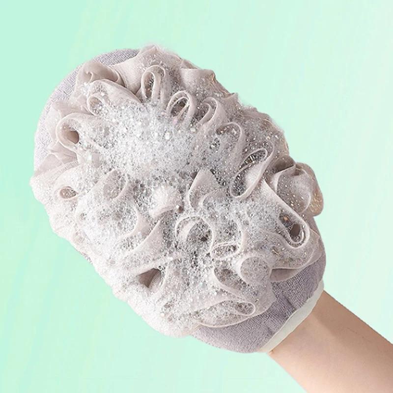 2 In 1 Bathroom Shower Ball Body Scrubber Bath Sponge Towel Bathroom Tool Exfoliating Gloves Body Cleaning Bath Flower