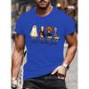 Summer Round Neck Halloween Ghost & Goose Graphic 3D Print T-shirts Fashionable Casual Short Sleeved Men's T-shirts