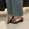 Fashion New 2025  Fashion Trend Camellia French Vintage Pointy Toe Shallow Mouth Single Shoes Women Mary Jane Small Shoes