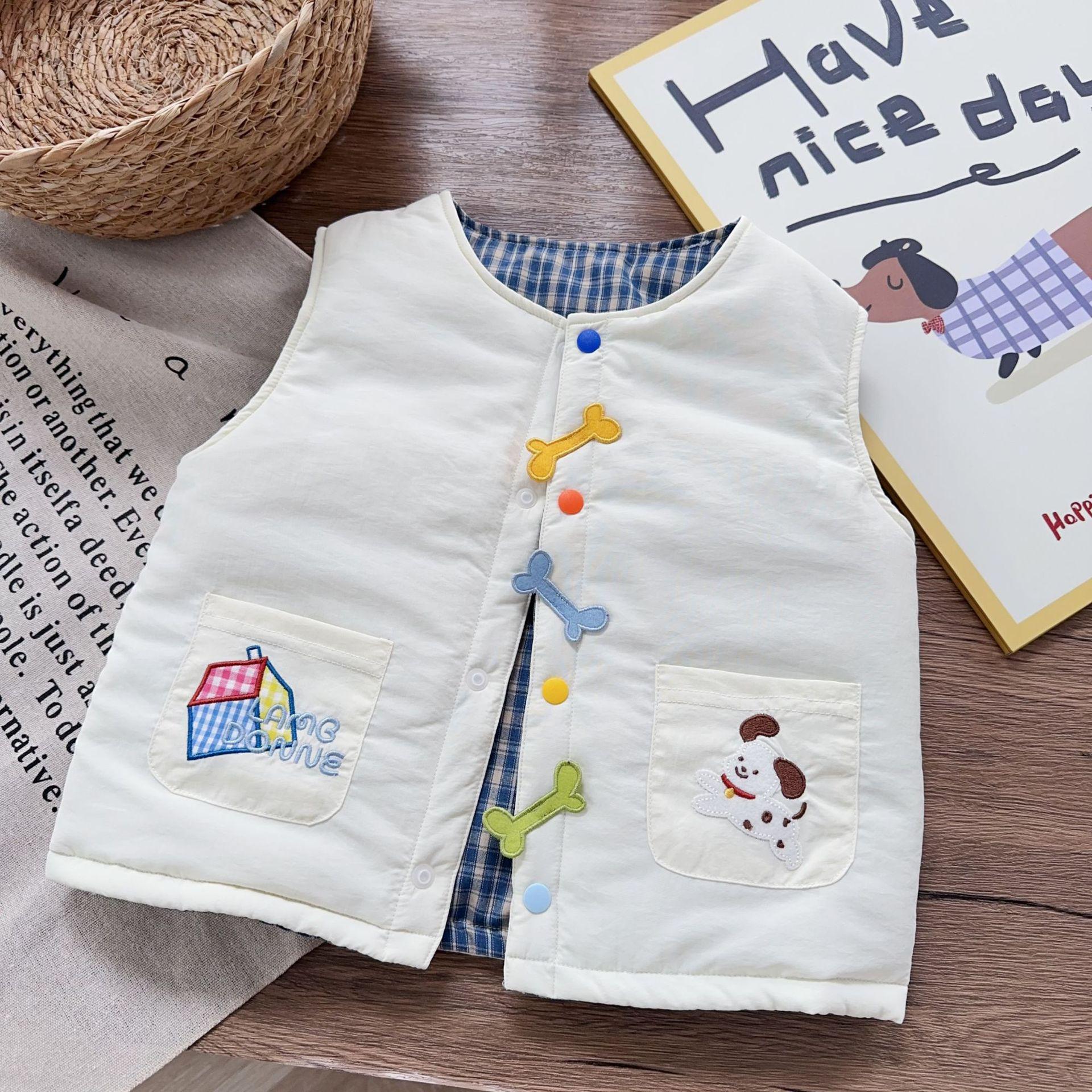 

2025 Autumn/Winter Kids Fleece-Lined Warm Vest for Boys, New Style 120 cm