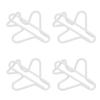 100Pcs Cute Paper Clips Plane Shaped Style Covered Wire Light Durable Fancy Paperclips for Working Study Sorting White
