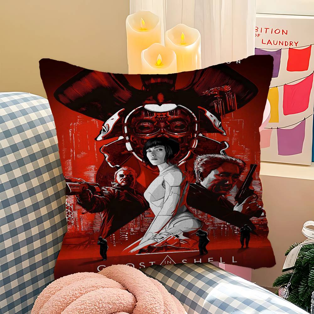 Anime G-Ghost In The Shell Cool Pillow Case Cushion Cover Car Throw Pillow Case For Sofa Car Christmas Gift 40x40cm 45x45cm