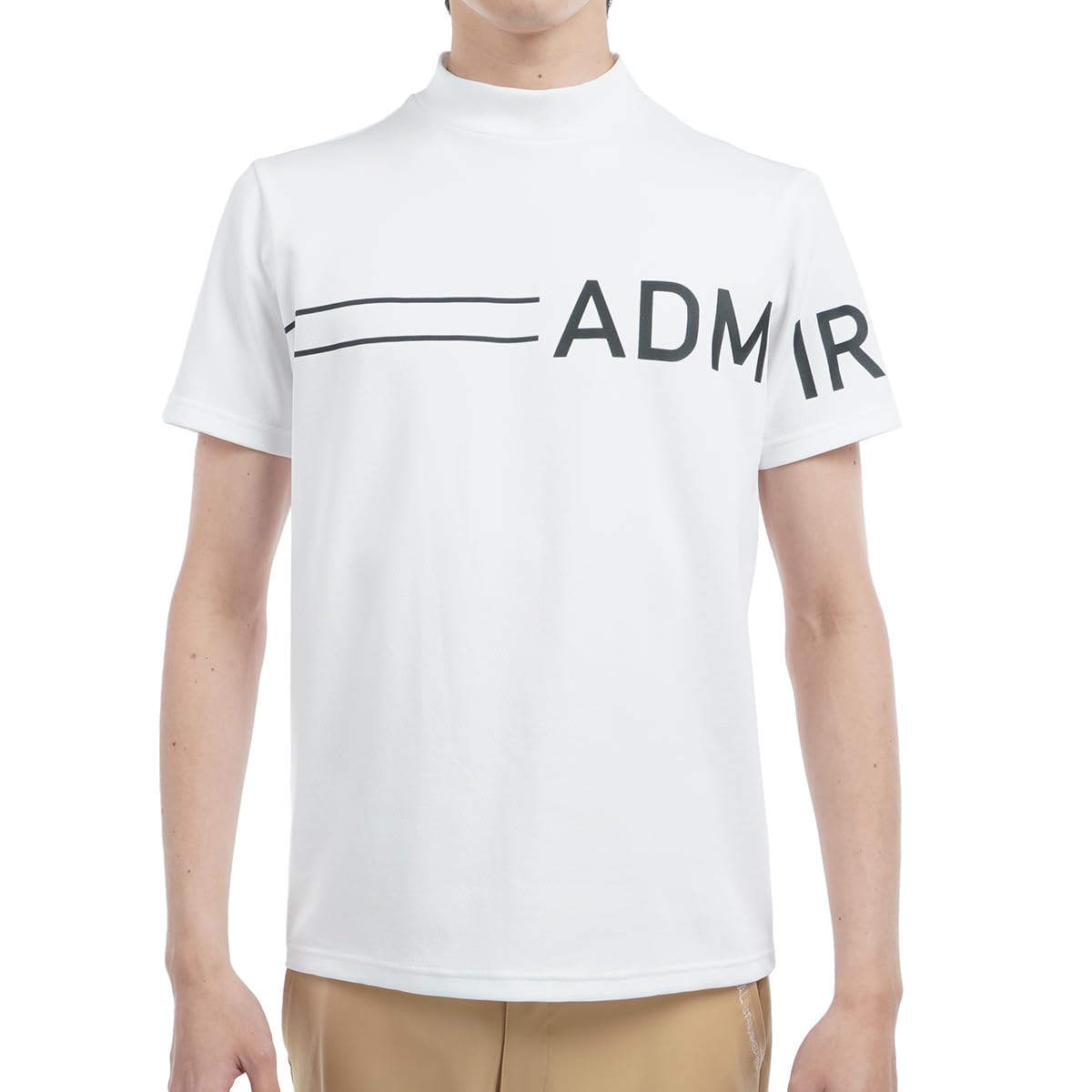

Admiral Golf Classic CARAT Big Logo Mock Neck Shirt ADMA518 Men s White