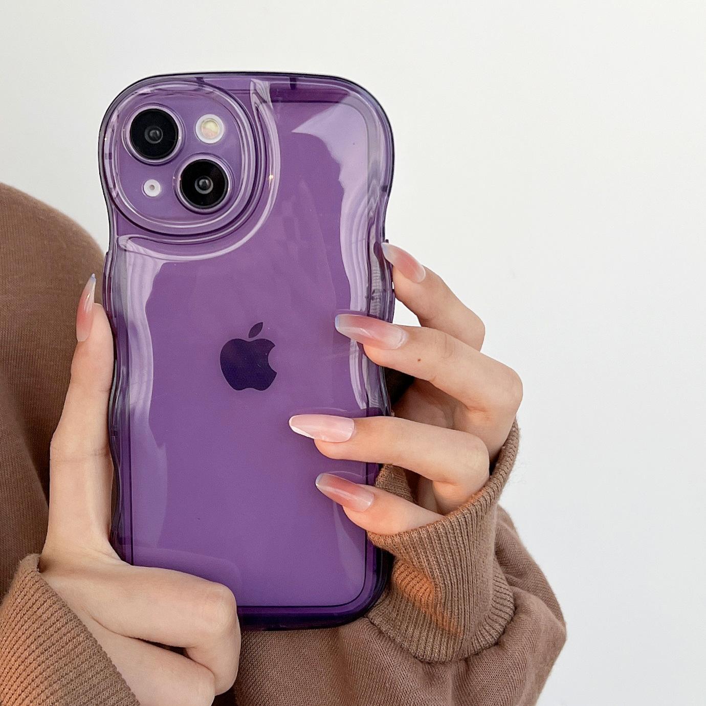 

Подходит для Apple 16PRO Волновой пузырьковый защитный чехол IPhone7P/13 Полностью закрывающий ТПУ Простой цвет Прозрачный чехол для мобильного телефона 16PROMAX