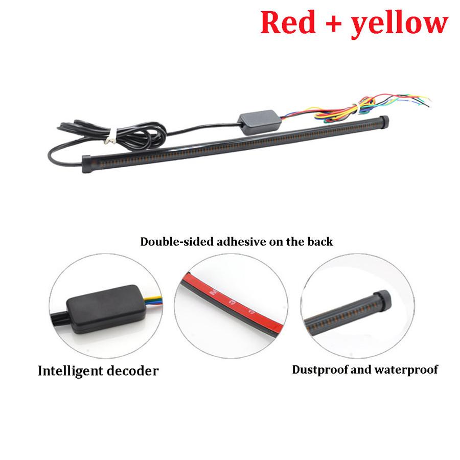 Neues geräuchertes schwarzes 30cm Motorrad Auto Rücklicht Lichtleiter zweifarbig gelb fließendes Blinker LED Motorrad Blinker