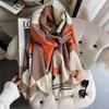 Premium Double-Sided Jacquard Houndstooth Scarf Wrap Women Winter Fall Warm Cotton Blend Shawl 185x70cm