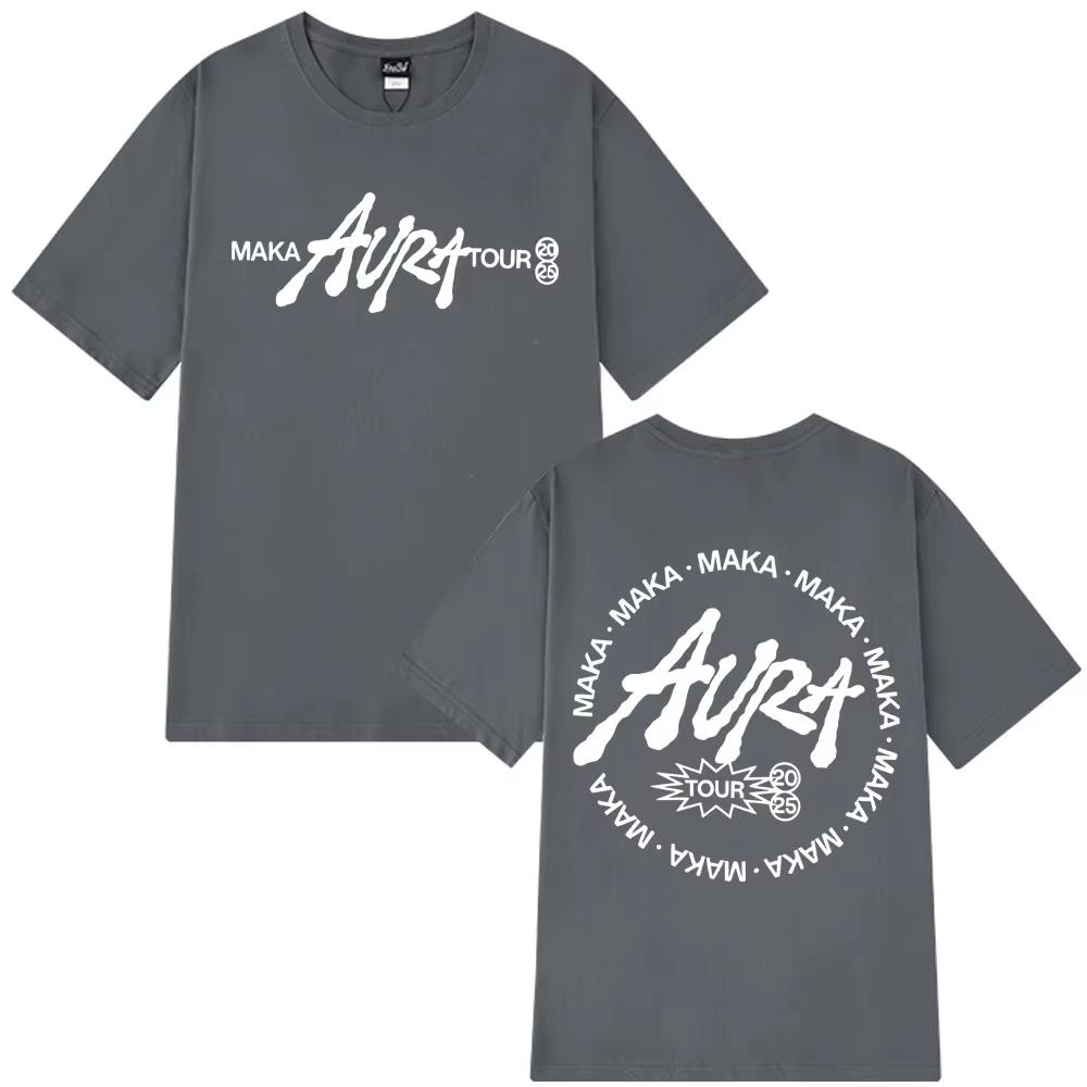 2026 Summer Rapper Maka Aura Tour Gothic Punk T Shirts Unisex Unisex Fashion Vintage Tshirts Casual Hiphop Loose Tee