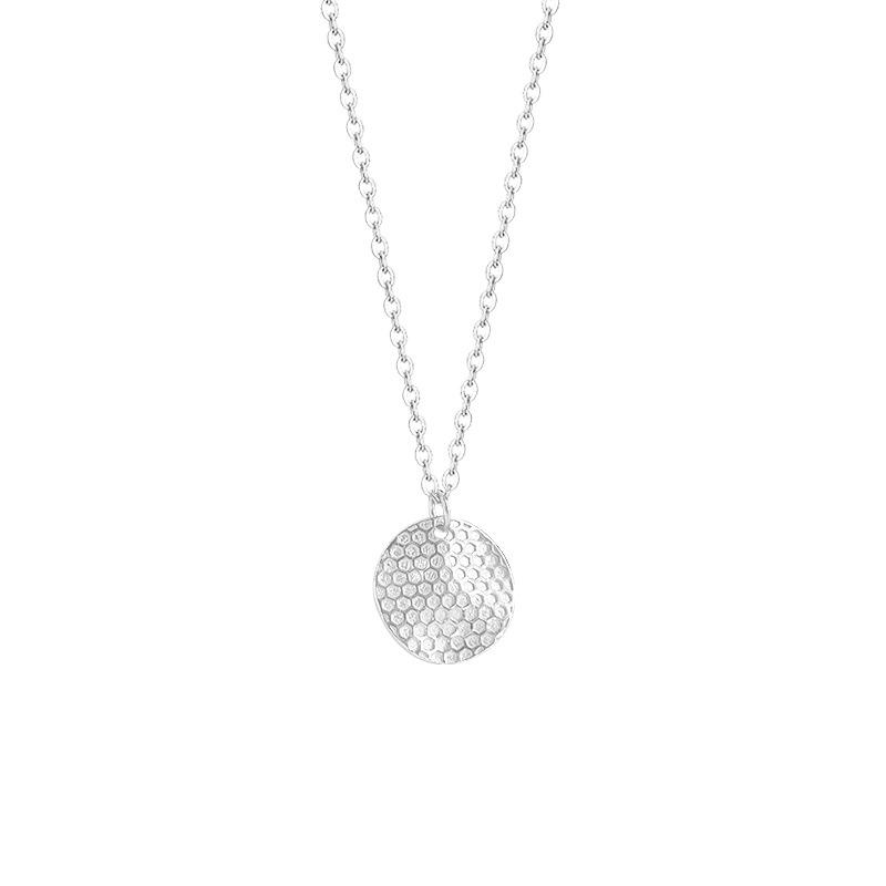 Light Luxury Honeycomb Necklace Women's Hammer Face Simple and Popular Geometry Versatile Collar Chain