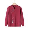 100% Pure Wool Autumn Winter Sweater for Moms - Stylish Qipao Collar Knitwear for Middle-Aged and Elderly Women.