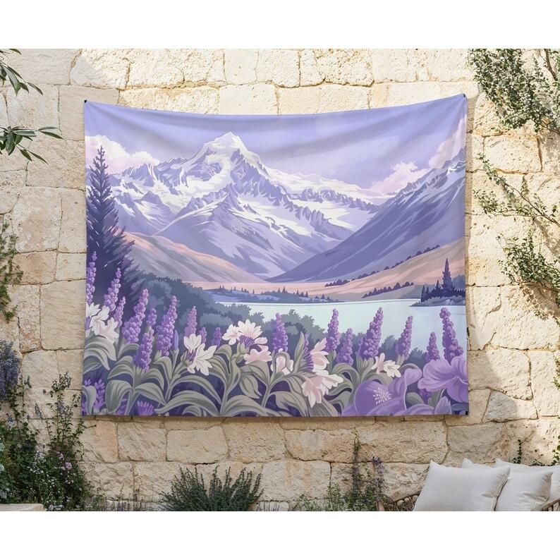 Purple Mountain is majestic tapestry 75x100 чёрный