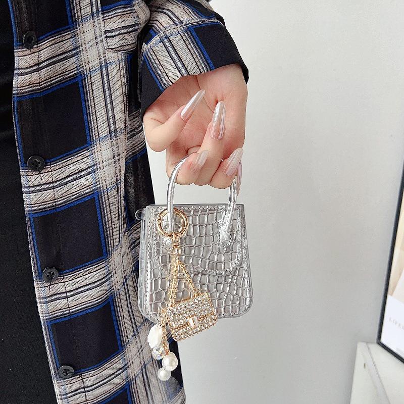 Чохол-кросбоді для Samsung Z Flip7 з текстурою алігатора, протиударний, з підвіскою