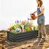 Raised Beds for Garden, Galvanized Outdoor Planters, for Herbs and Vegetables, Use for Patio, Backyard, Balcony, Grey