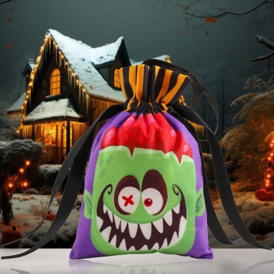 Halloween Candy Bag Pumpkin Ghost Face Goodie Bags Halloween Trick or Treat Snack Wrapping Bag Holiday Party Supplies