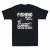 Fishing Solves Most Of My Problems Camping Solves The Rest Vintage Men's T-Shirt