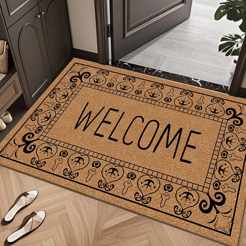 American Style Non-slip Coconut Palm Entry Mat - Dirt Wiping Mud Scraper for Doors