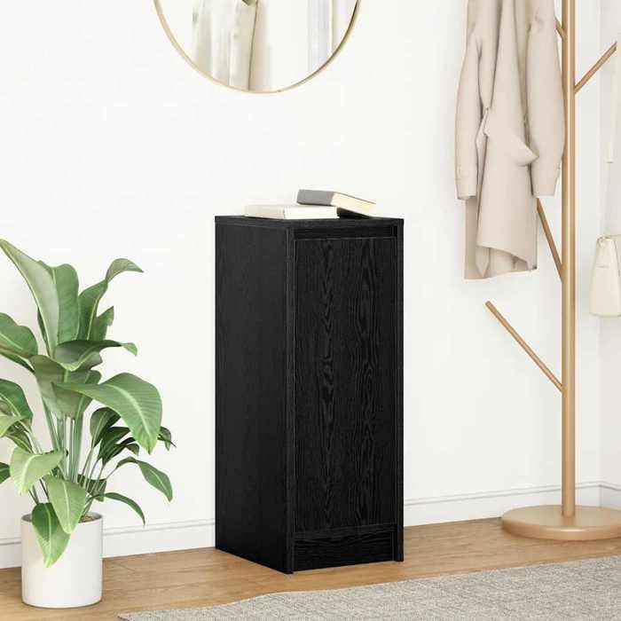 VidaXL Buffet chêne noir 29,5x34x76 cm bois d'ingénierie, meuble de rangement, meuble de rangement de cuisine, meuble de 861608