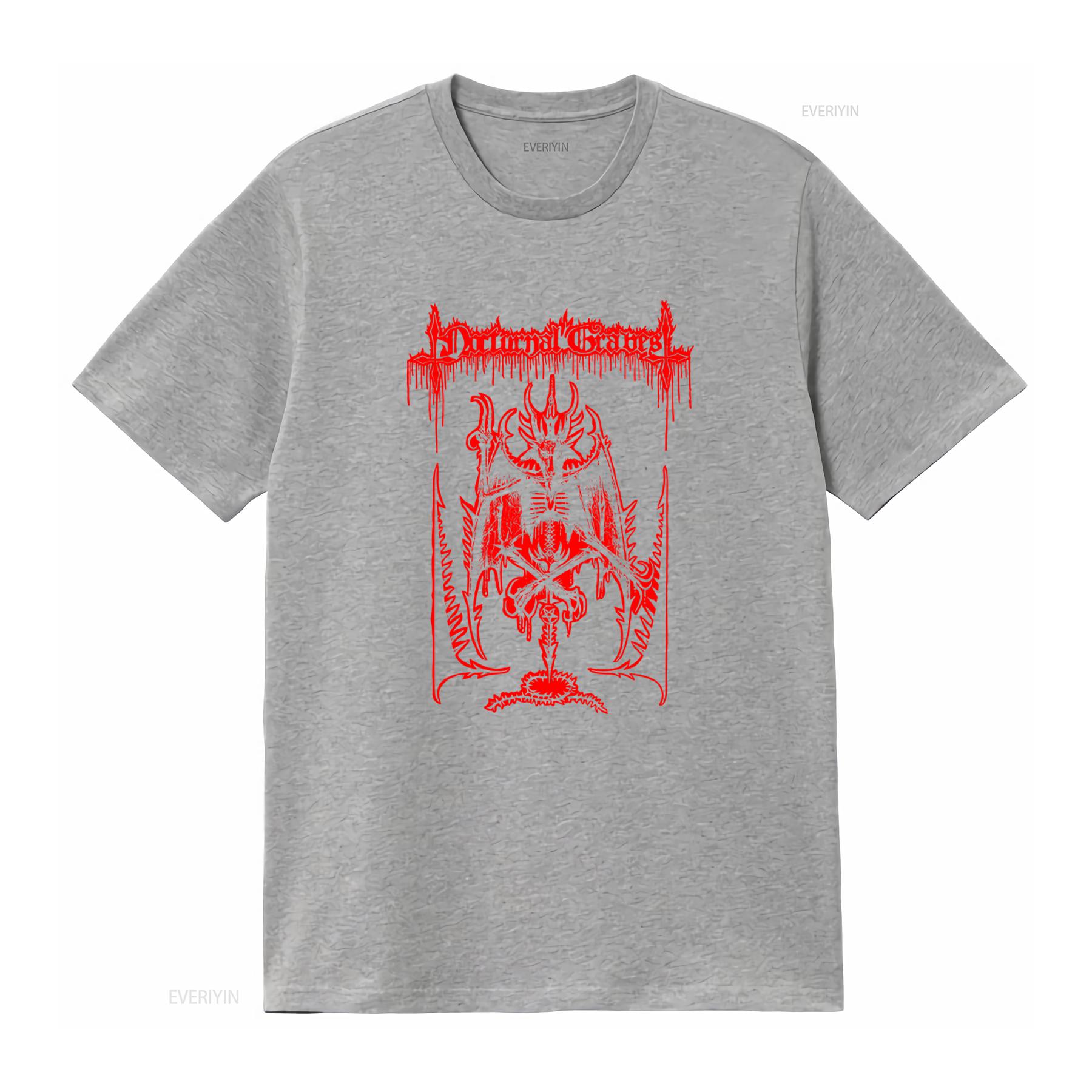 NOCTURNAL GRAVES Long Live Death Red Print T Shirt Gothic Skeleton Design for Dark Fashion Lovers vintage Washed Slightly S