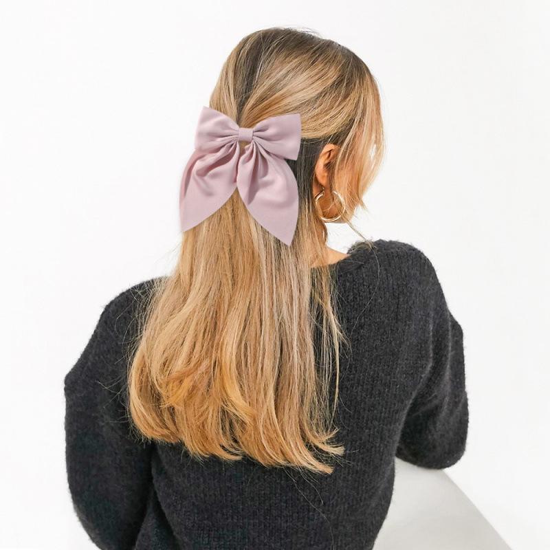 Shein Korean Style Double-Sided Satin Bow Hair Clip